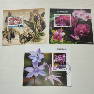 Academia Set 3 Stamp Souvenir Sheets Orchids Nature Collectible Djibouti 2017